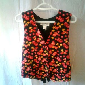 (2/$20 BUNDLE)Women's Idea Nuova vest MEDIUM cute tomato print